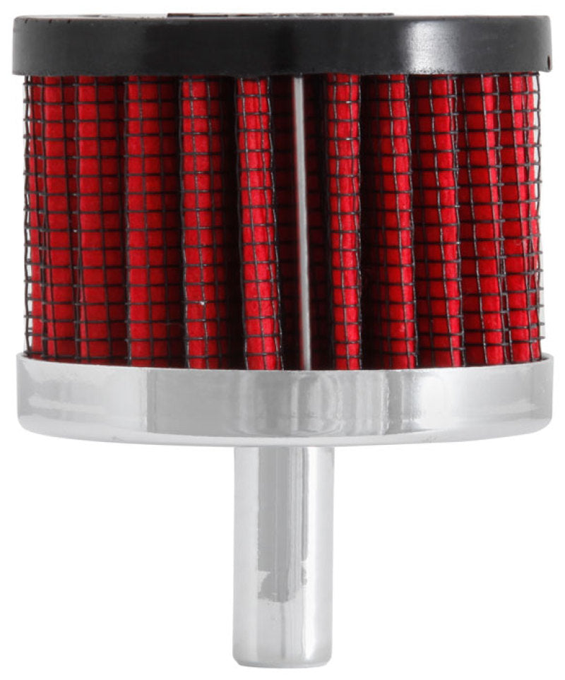 K&N Engineering Air Filters - Universal Fit K&N Steel Base Crankcase Vent Filter 0.375in Vent OD x 2in OD x 1.5in Height