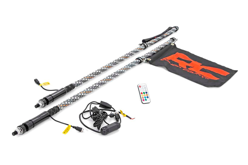 Rough Country Light Whips Multi-Function UTV LED Whip Lights w/ Remote Control Rough Country - 93004