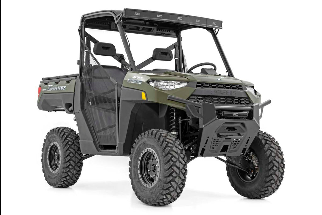 Rough Country LED Light Bars Polaris 12-Inch LED Bumper Kit Black Series w. White DRL 19-20 Ranger Rough Country - 93027