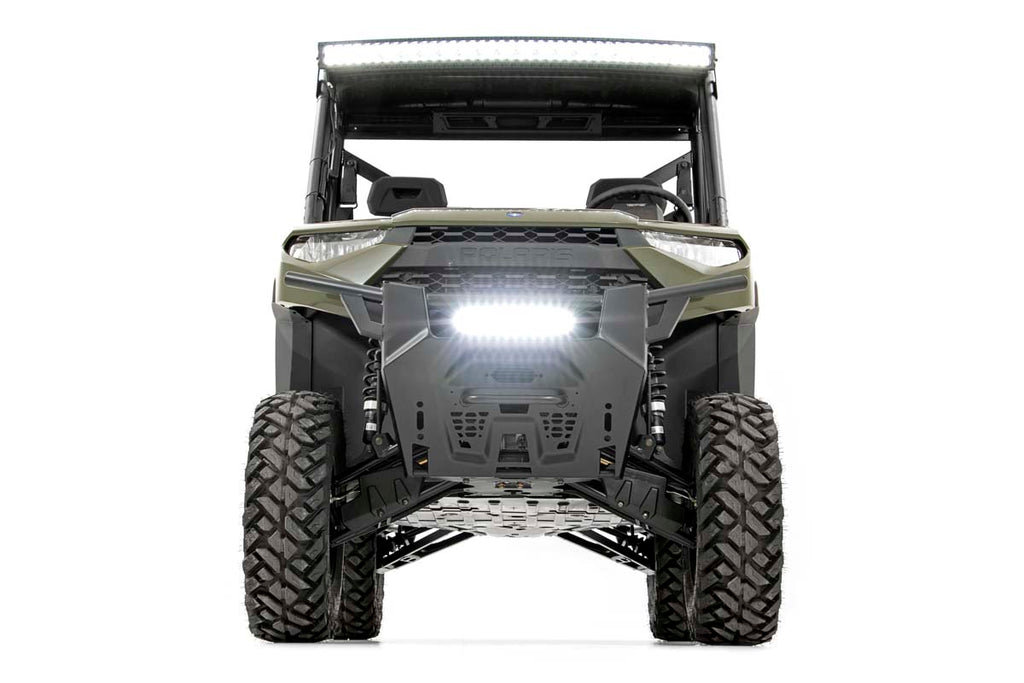 Rough Country LED Light Bars Polaris 12-Inch LED Bumper Kit Black Series w. White DRL 19-20 Ranger Rough Country - 93027