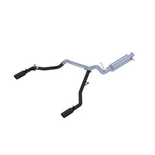Load image into Gallery viewer, MBRP Catback MBRP 19-20 Ford Ranger 2.3L 3in Dual Split Rear Outlet 4in OD Tips Black Coated Cat Back Exhaust