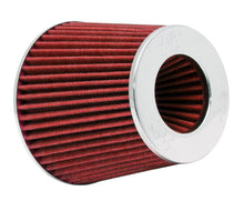 Load image into Gallery viewer, K&amp;N Engineering Air Filters - Universal Fit K&amp;N Universal Air Filter Chrome Round Tapered Red - 4in Flange ID x 1.125in Flange Length x 5.5in H