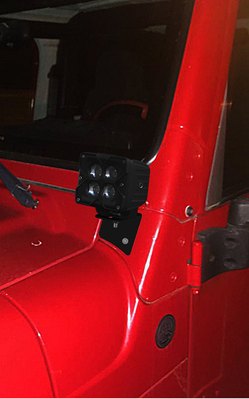 Quake LED Light Bar Mounting Kit Jeep TJ/JK A-Pillar Bracket - QBJ946