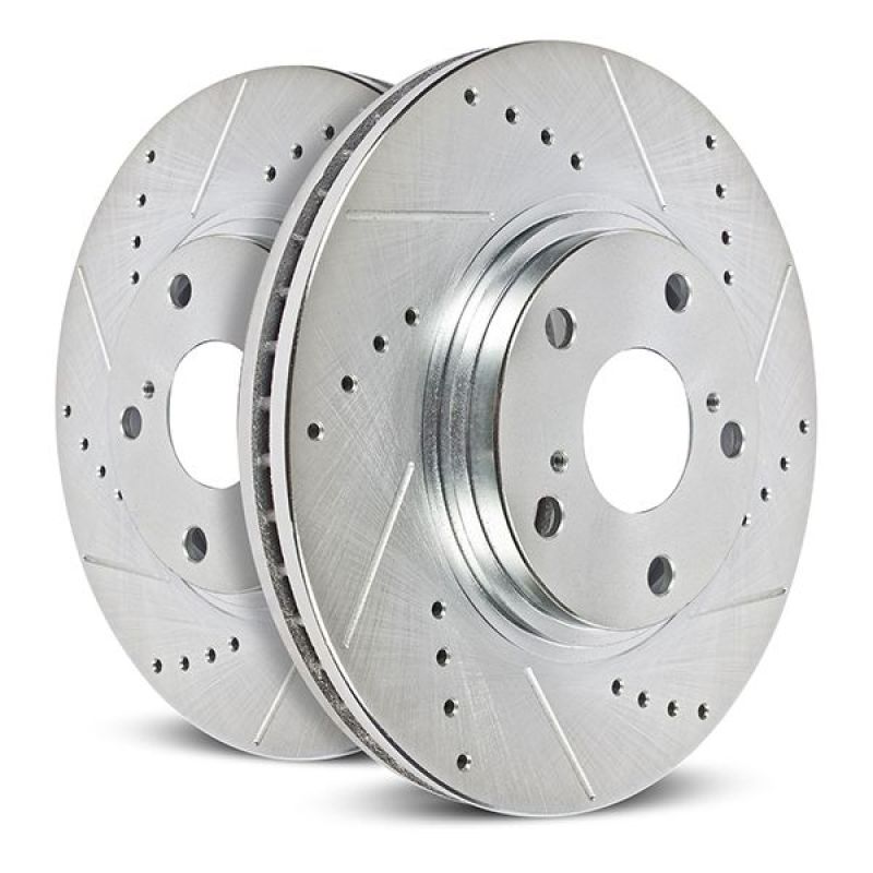 PowerStop Brake Rotors - Slot & Drilled Power Stop 21-22 Ford F-150 Rear Drilled & Slotted Rotor (Pair)