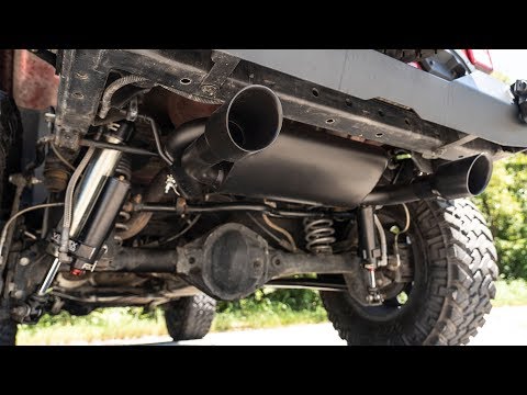 Rough Country Exhaust Jeep Dual Outlet Performance Exhaust - Black 07-18 Wrangler JK Rough Country - 96002A