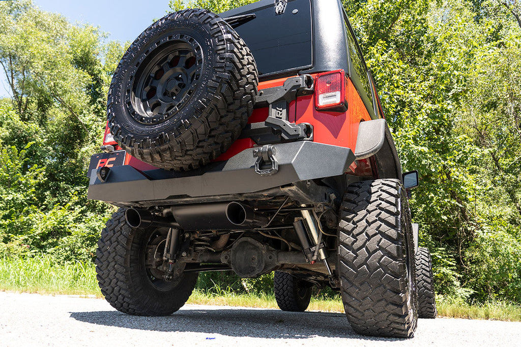 Rough Country Exhaust Jeep Dual Outlet Performance Exhaust - Black 07-18 Wrangler JK Rough Country - 96002A