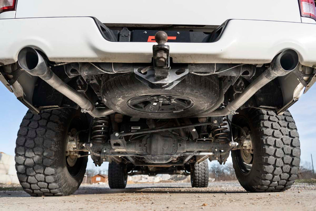 Rough Country Cat Back Exhaust Dual Cat-Back Exhaust System w/Black Tips 09-18 RAM 1500 V8-4.7L, 5.7L Rough Country - 96009