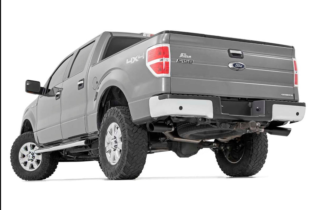 Rough Country Cat Back Exhaust Dual Cat-Back Exhaust System w/Black Tips 09-14 F-150 V8-4.6L, 5.0L, 5.4L Rough Country - 96010