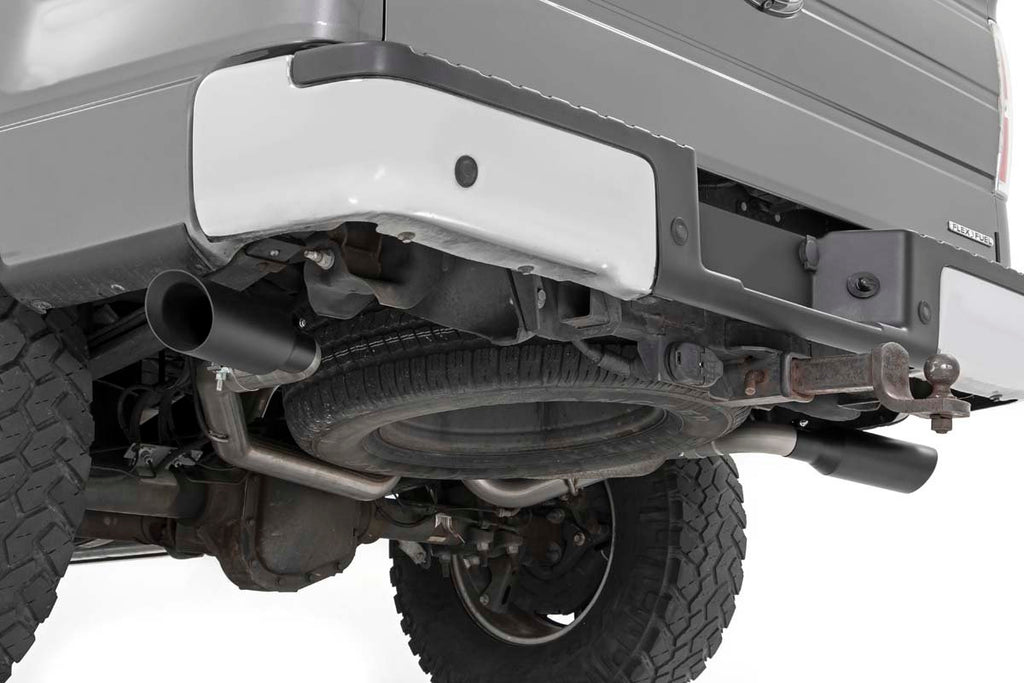 Rough Country Cat Back Exhaust Dual Cat-Back Exhaust System w/Black Tips 09-14 F-150 V8-4.6L, 5.0L, 5.4L Rough Country - 96010