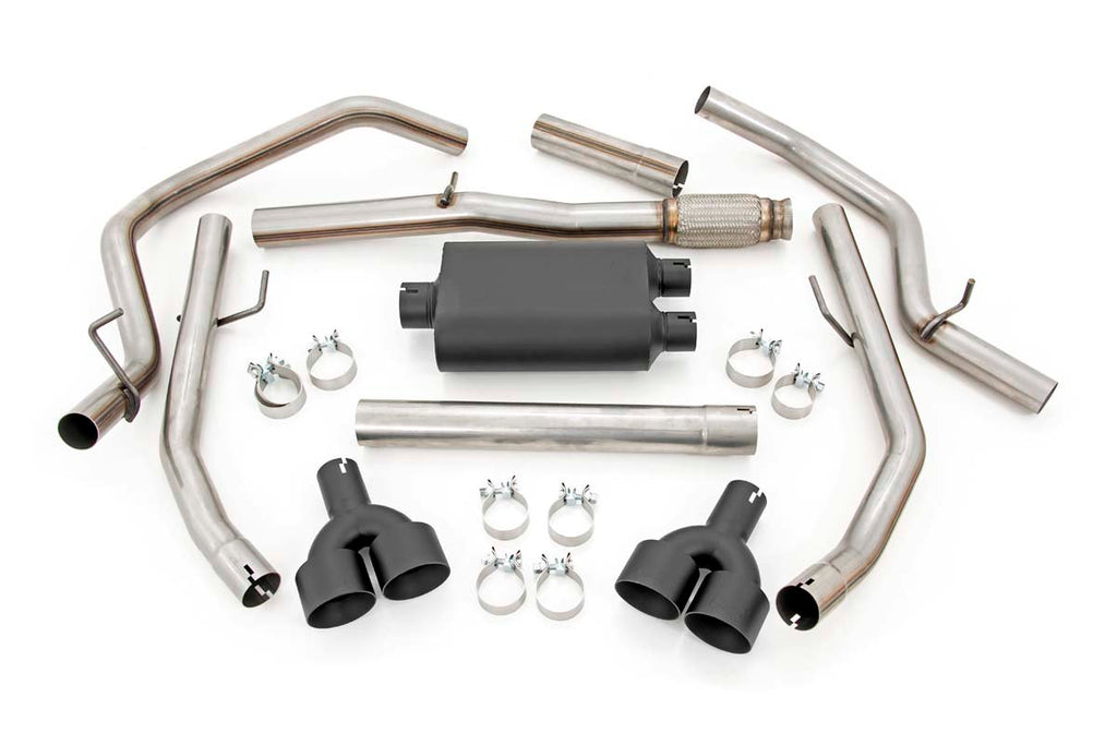 Rough Country Cat Back Exhaust Dual Cat-Back Exhaust System w/Black Tips 19-20 Silverado 1500 5.3 Liter Rough Country - 96011