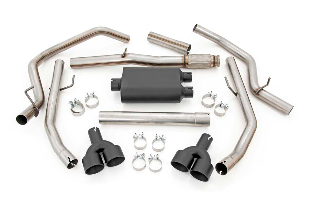 Rough Country Exhaust Dual Cat-Back Exhaust System w/ Black Tips 19-21 Chevy/GMC 1500 6.2L Rough Country - 96014
