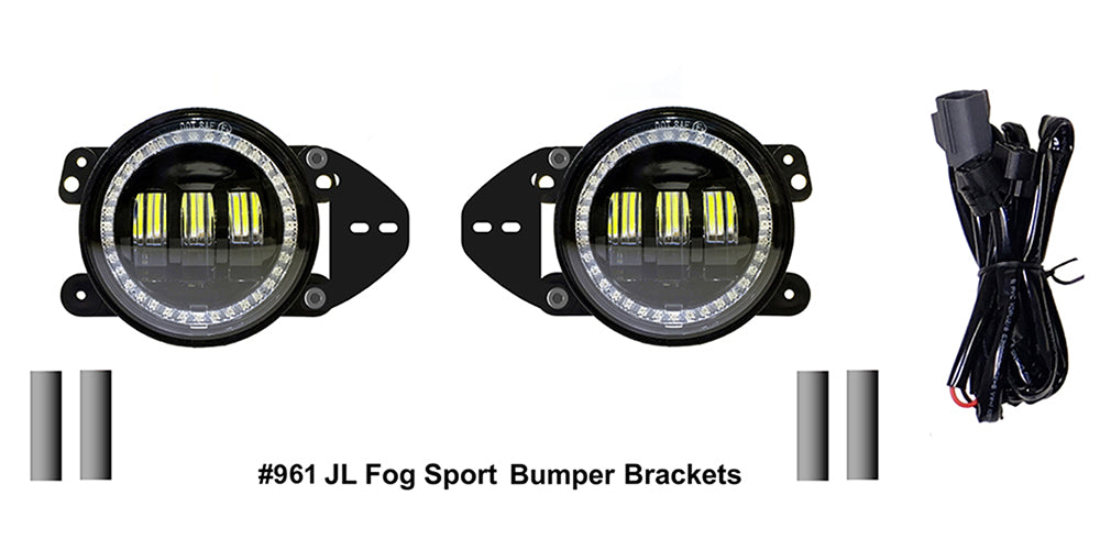 Quake LED Fog Light Jeep Wrangler JL/Gladiator 4 Inch Fog Lights w/ White DRL Halo/Amber Turn Signal - QTE961