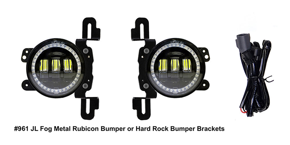 Quake LED Fog Light Jeep Wrangler JL/Gladiator 4 Inch Fog Lights w/ White DRL Halo/Amber Turn Signal - QTE961