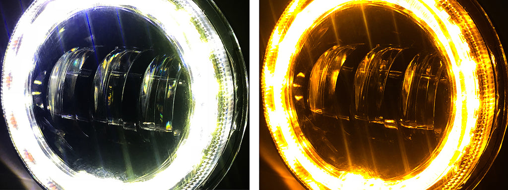 Quake LED Fog Light Jeep Wrangler JL/Gladiator 4 Inch Fog Lights w/ White DRL Halo/Amber Turn Signal - QTE961