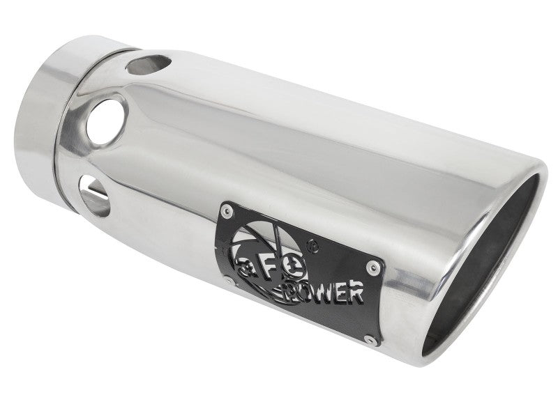 aFe Catback aFe Large Bore-HD 5 IN 409 SS DPF-Back Exhaust System w/Polished Tip 20-21 GM Truck V8-6.6L