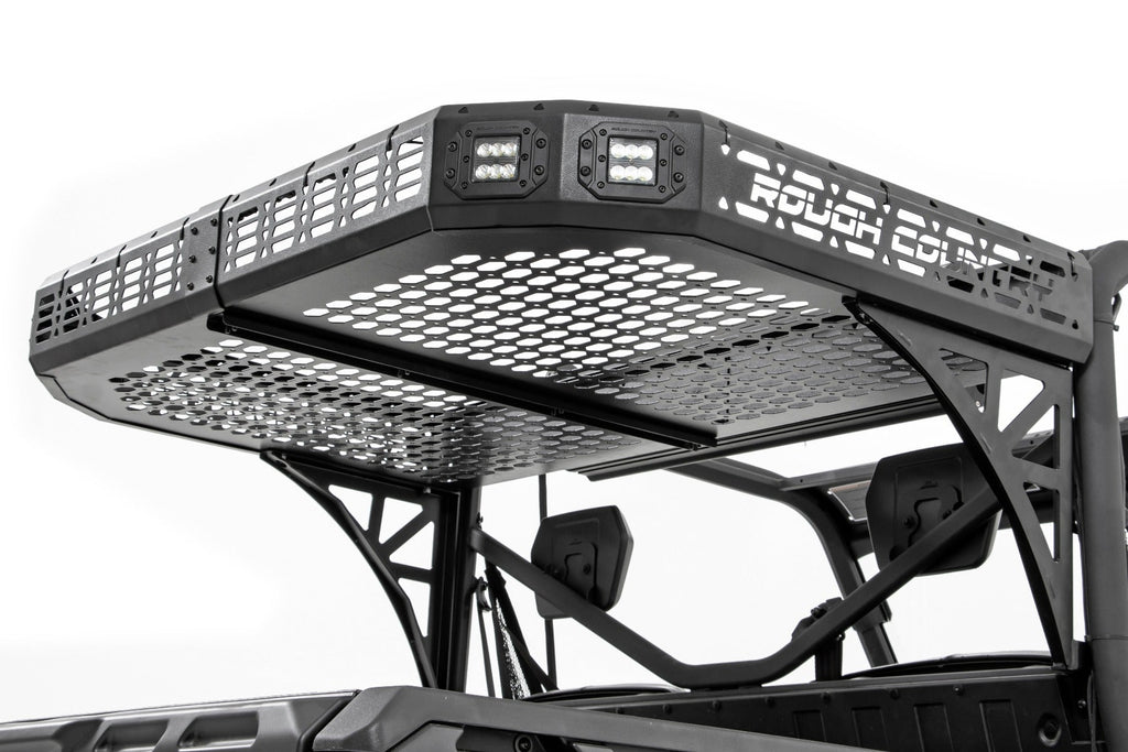 Rough Country Cargo Rack Can-Am Rear Cargo Rack w/ Cube Lights (17-20 Defender) Rough Country - 97027