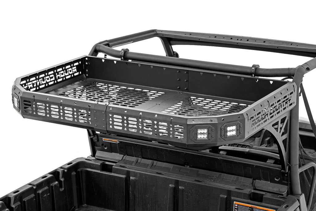 Rough Country Cargo Rack Can-Am Rear Cargo Rack w/ Cube Lights (17-20 Defender) Rough Country - 97027