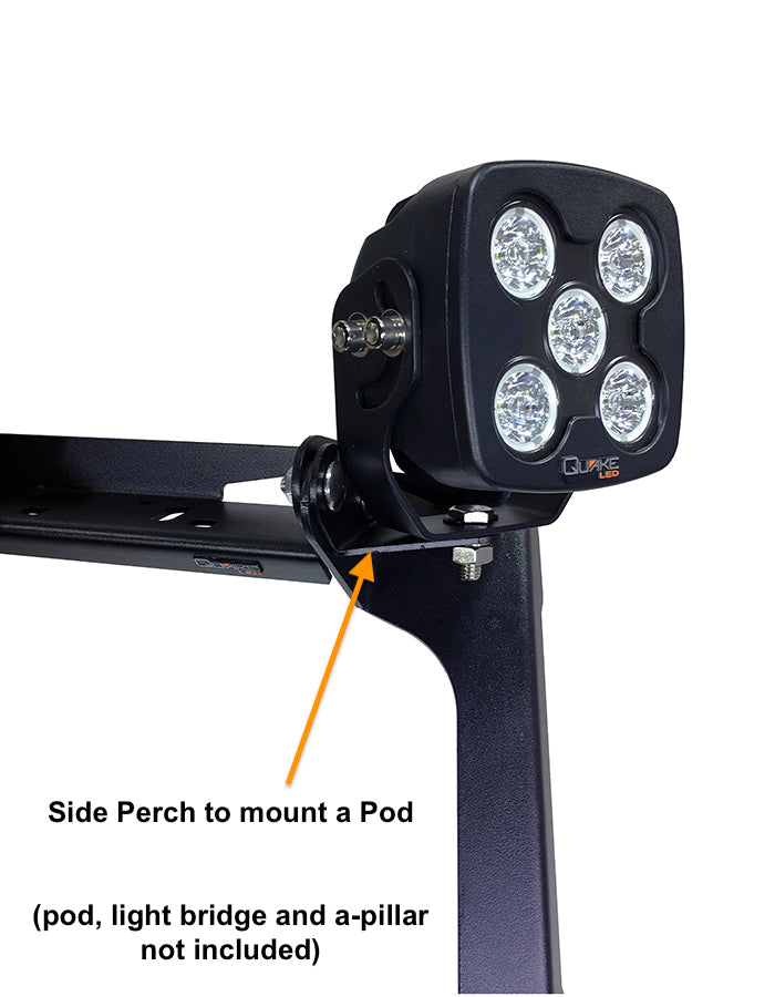 Quake LED Light Bar Mounting Kit Use a said Perch to mount and rotate a POD to create a wider beam of Light - QLB980
