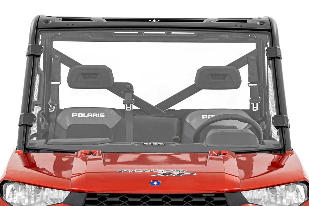 Rough Country Windshield Polaris Ranger Scratch Resistant Full Windshield For 13-Pres Polaris Ranger 900XP/16-Pres Ranger 1000XP Rough Country - 98132010