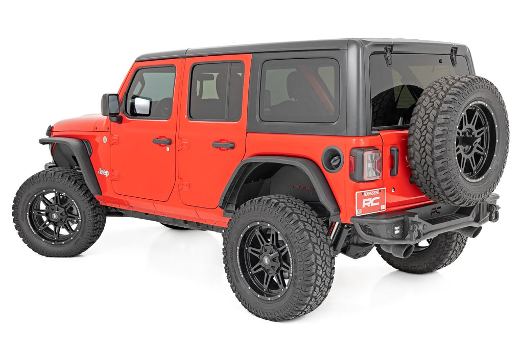 Rough Country Fender Flares High Clearance LED Flat Fender Flare Kit UV Treated Jeep Wrangler JL (18-23) Rough Country - 99036