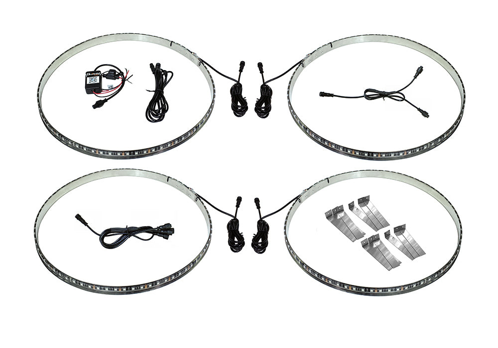 Quake LED Wheel Accent Light 14 Inch Universal RGB Wheel Lights Kits - QTE994