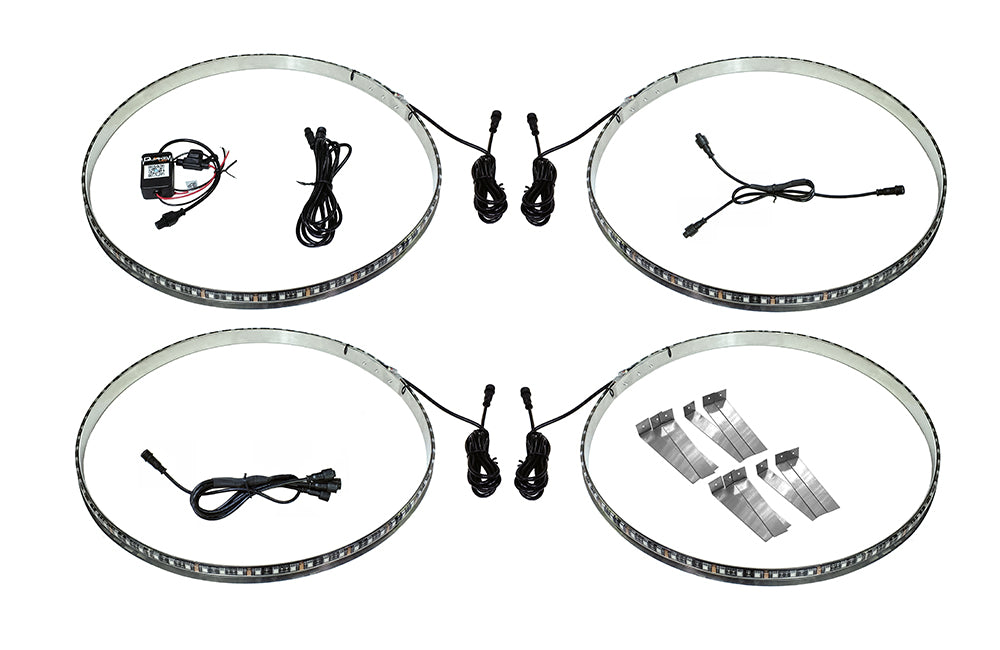 Quake LED Wheel Accent Light 15.5 Inch Universal RGB Wheel Lights Kits - QTE995