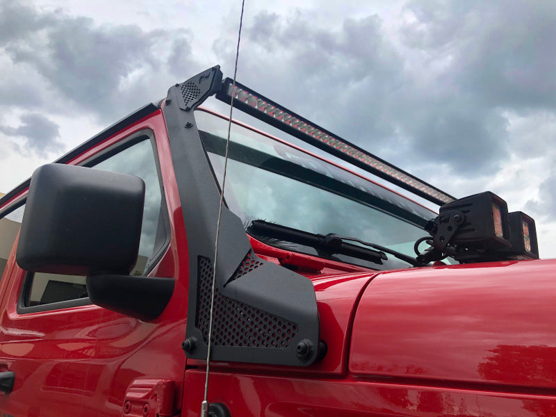 Go Rhino Light Mounts Go Rhino 18-20 Jeep Wrangler JL/JLU/Gladiator JT XE Windshield Light Bar Mount - 50in Single Row