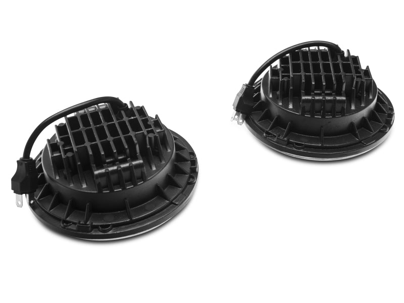 Raxiom Headlights Raxiom 97-18 Jeep Wrangler TJ/JK Axial Series LED Daymaker Headlights- Chrome Housing (Clear Lens)