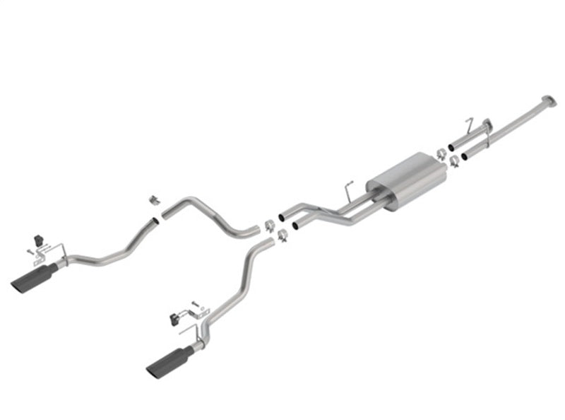 Borla Catback Borla 14-18 Toyota Tundra 4.6L/5.7L V8 AT 2&4WD Crew Max Cat-Back Touring Exhaust - Black Chrome Tip