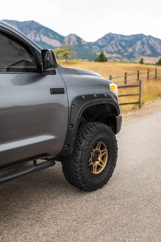 Rough Country Fender Flares Defender Pocket Fender Flares Flat Black Toyota Tundra 2WD/4WD (14-21) Rough Country - A-T11411