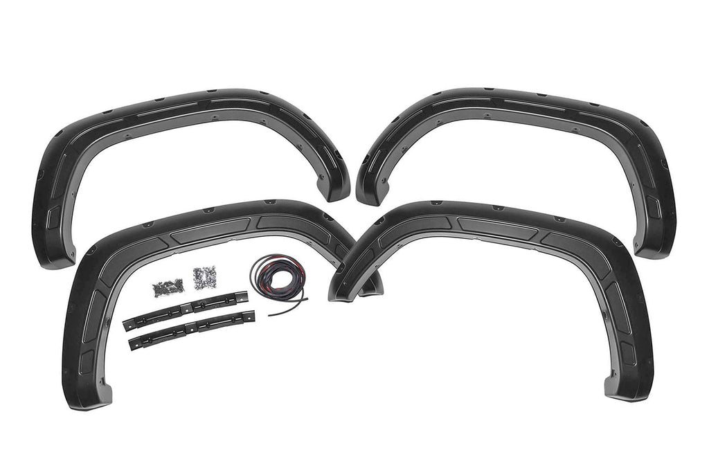 Rough Country Fender Flares Defender Pocket Fender Flare Midnight Black Metallic Toyota Tacoma (16-23) Rough Country - A-T11621-218