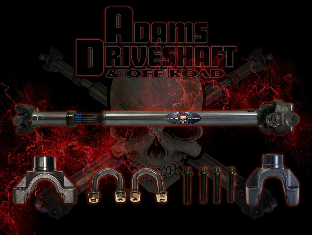 Adams Driveshaft Off Road Drive Shaft Adams Driveshaft LJ Front 1350 Half Round CV Driveshaft Extreme Duty Series Solid U-Joint - ASDLJ-1350CVF-S