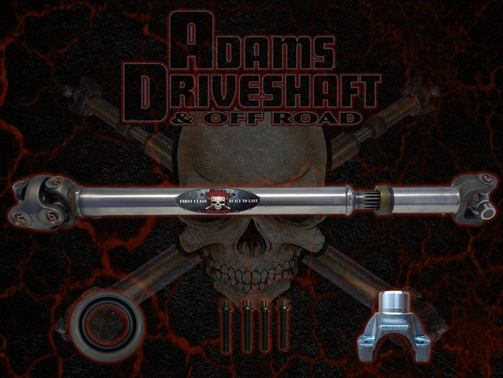 Adams Driveshaft Off Road Drive Shaft Adams Driveshaft YJ Front 1310 CV Driveshaft With T-Case Yoke And Seal Extreme Duty Series - ASDYJ-1310CVFC-S