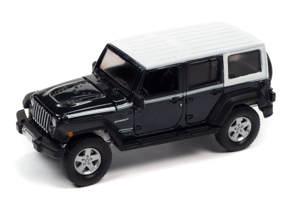 AutoWorld WR3 Auto World 2017 Jeep Wrangler Chief Edition (Rhino Body Color w/White Roof & White Side Stripe) 1:64 Diecast