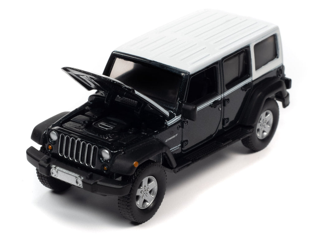 AutoWorld WR3 Auto World 2017 Jeep Wrangler Chief Edition (Rhino Body Color w/White Roof & White Side Stripe) 1:64 Diecast