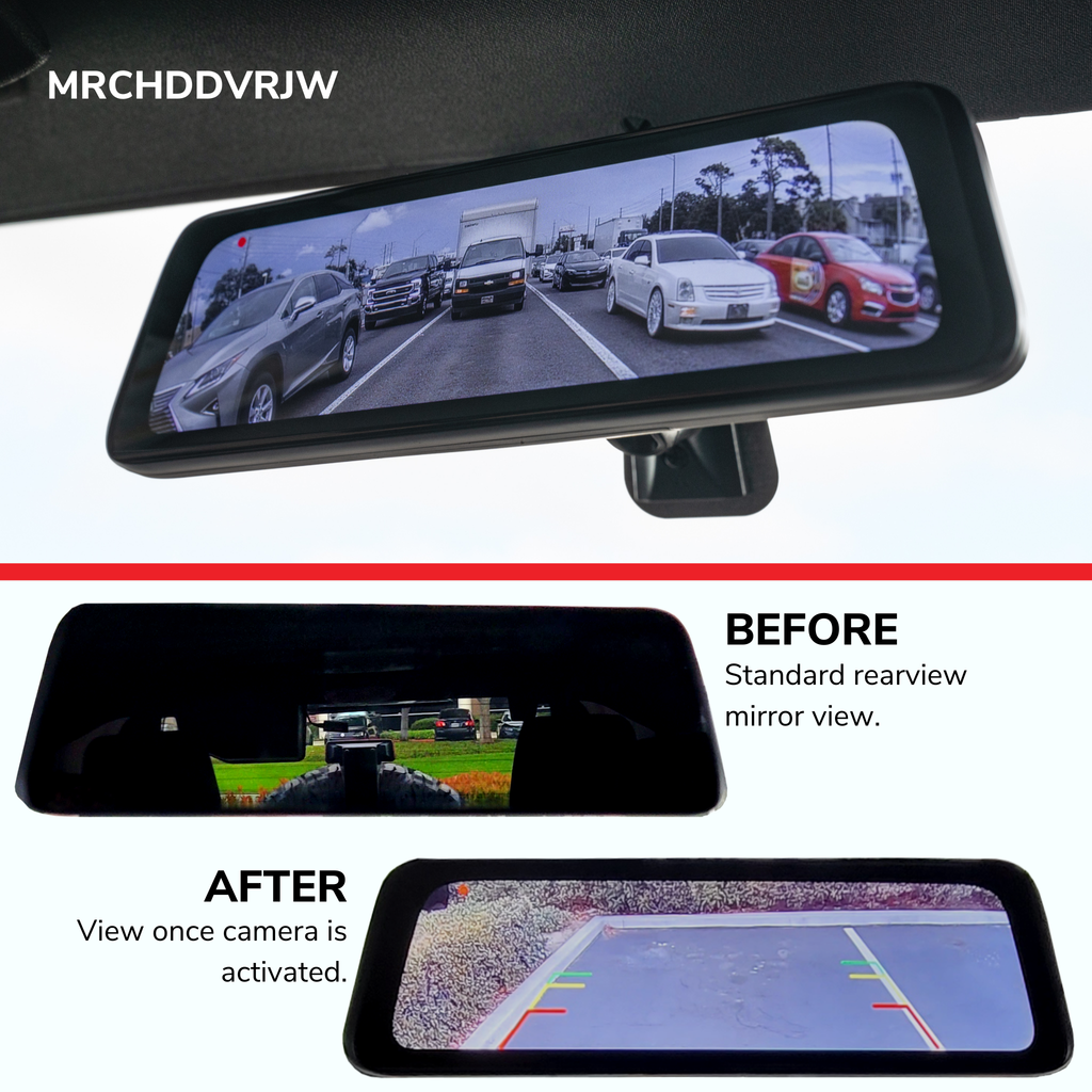 Stinger Off-Road Safety Ford Bronco 2021+ Clear-View HD Backup Camera and Replacement Rearview Mirror with Full Screen Monitor Kit with Built-In DVR
