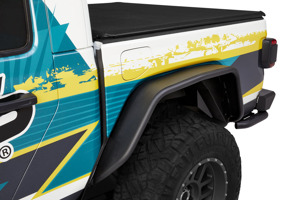 Bestop Fender Flare Granite Series(TM) Fender Flares - '20-22 Gladiator; Rear (Black) - 49664-01