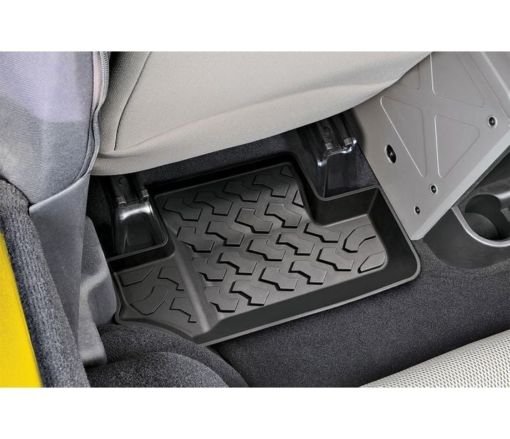 Bestop Floor Mat Set Floor Mats - '07-10 Wrangler JK 2-Door; Rear (Black) - 51502-01