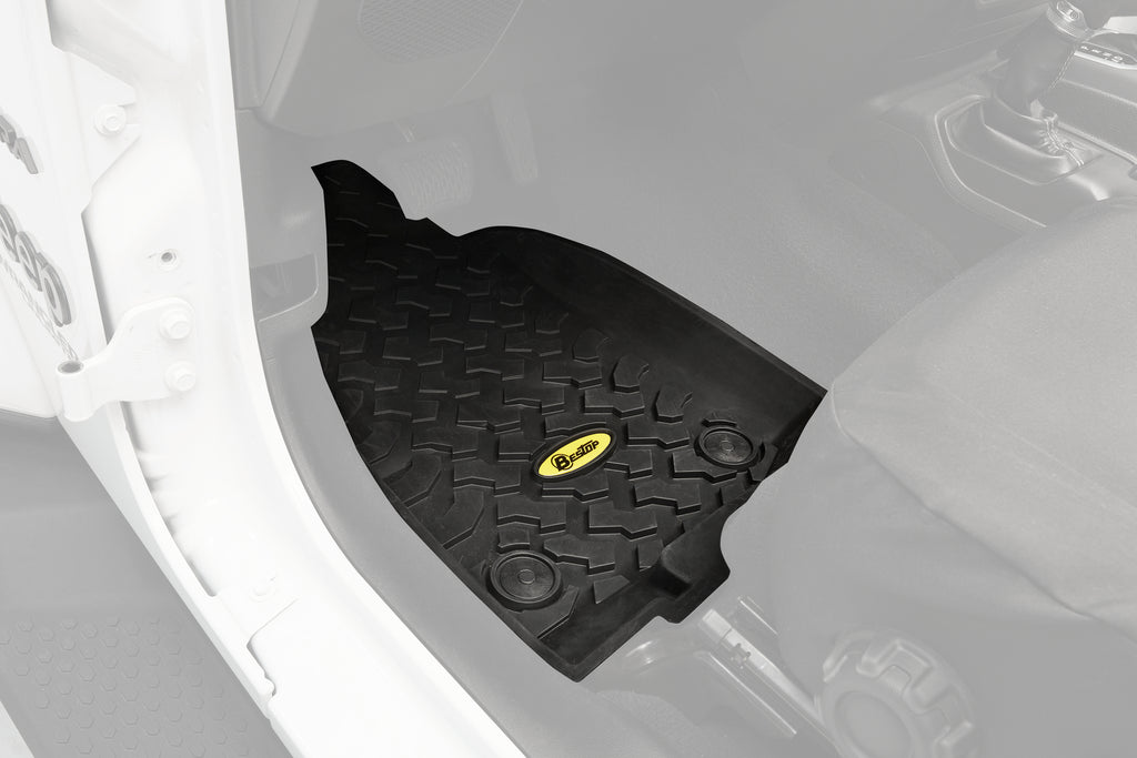 Bestop Floor Mat Set Floor Mats - '20-22 Gladiator / '18-22 Wrangler JL; Front (Black) - 51514-01