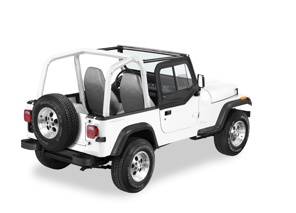 Bestop Door Upper Door Sliders - '88-95 Wrangler YJ (Black Denim; Single Sliding Window) - 51785-15