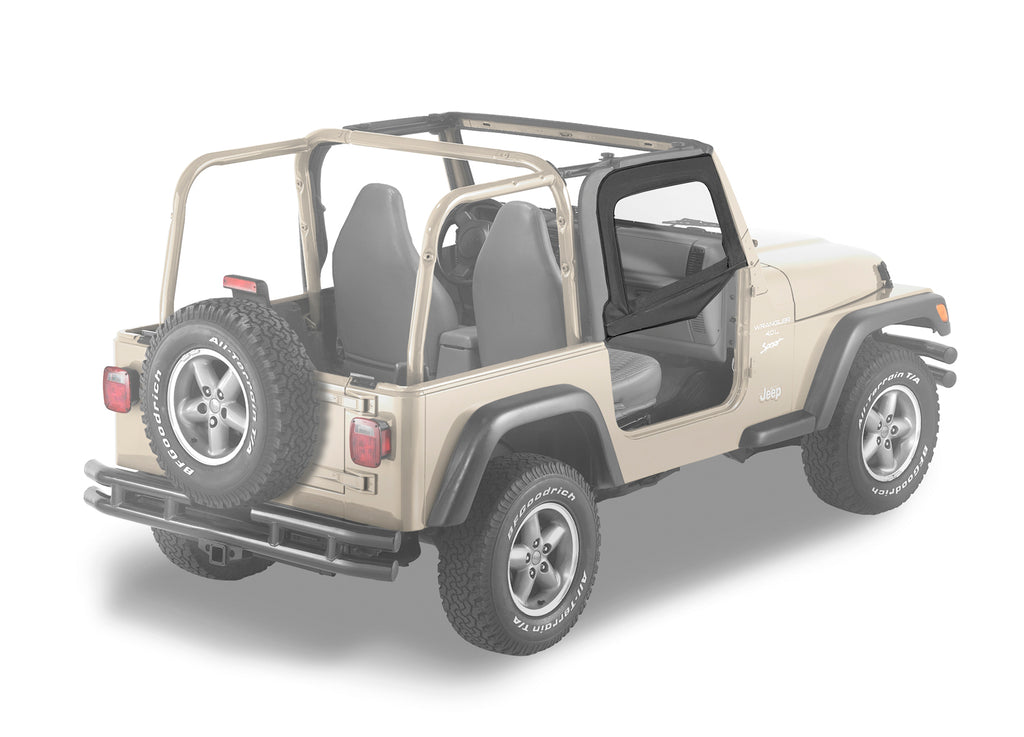 Bestop Door Upper Fabric Doors - '97-06 Wrangler TJ (Black Diamond) - 51790-35