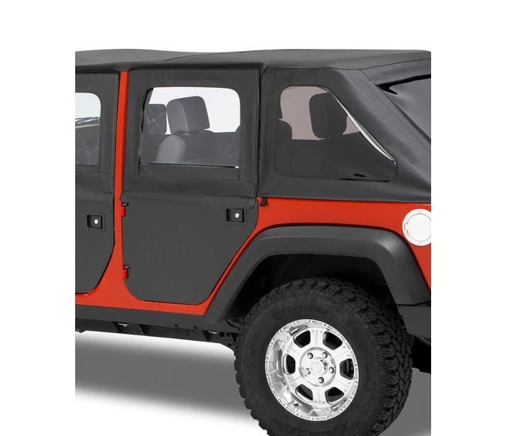 Bestop Door Bestop - Full Fabric Doors - '07-18 Wrangler JK 4-Door; (Rear Doors; Black Twill) - 51799-17