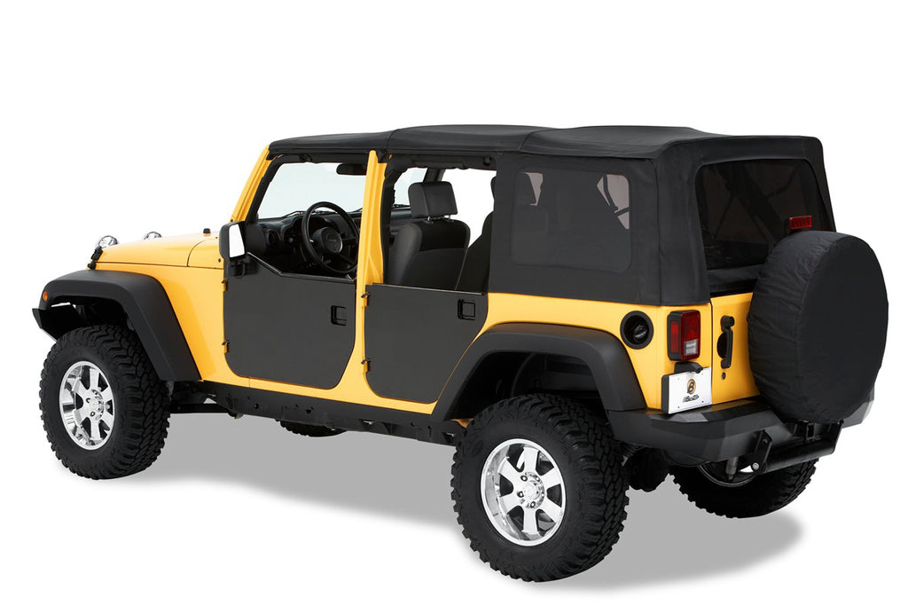 Bestop Door Outer Panel Element Panels - '07-18 Wrangler JK 4-Door (Rear Doors; Black) - 51804-01
