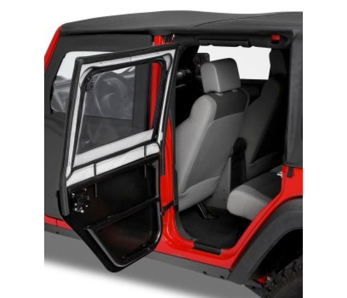 Bestop Door Element Upper Doors - '07-18 Wrangler JK 4-Door (Rear Doors; Black Twill) - 51806-17