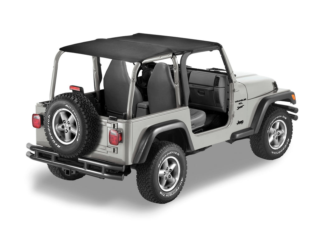 Bestop Soft Top Header Safari Bikini - '03-06 Wrangler TJ Exc. Unlimited (Black Diamond) - 52532-35