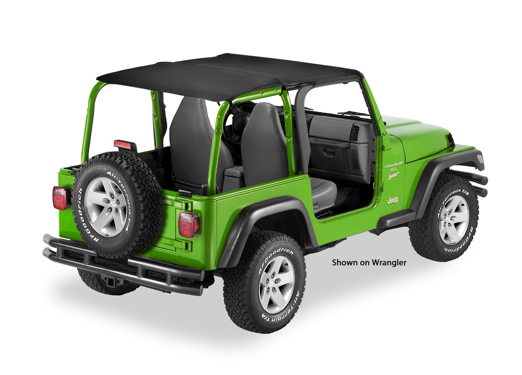 Bestop Soft Top Header Safari Bikini - '04-06 Wrangler TJ Unlimited (Black Diamond) - 52544-35
