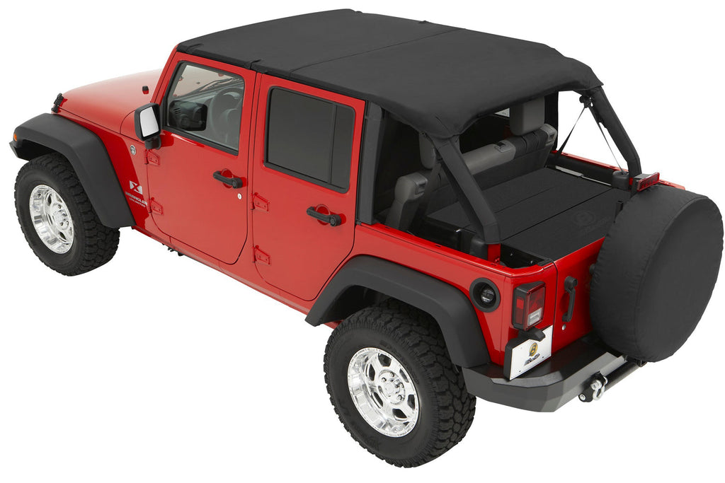 Bestop Soft Top Header Safari Bikini - '07-09 Wrangler JK 4-Door (Black Diamond) - 52581-35