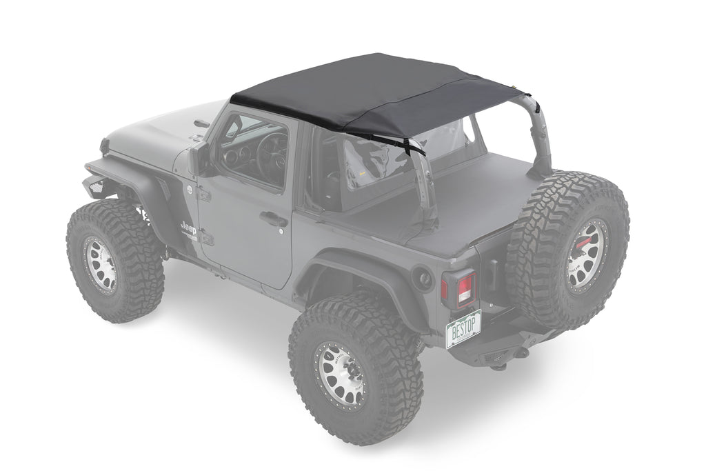Bestop Soft Top Header Safari Cable Style Bikini - '18-22 Wrangler JL 2-Door (Black Diamond) - 52607-35