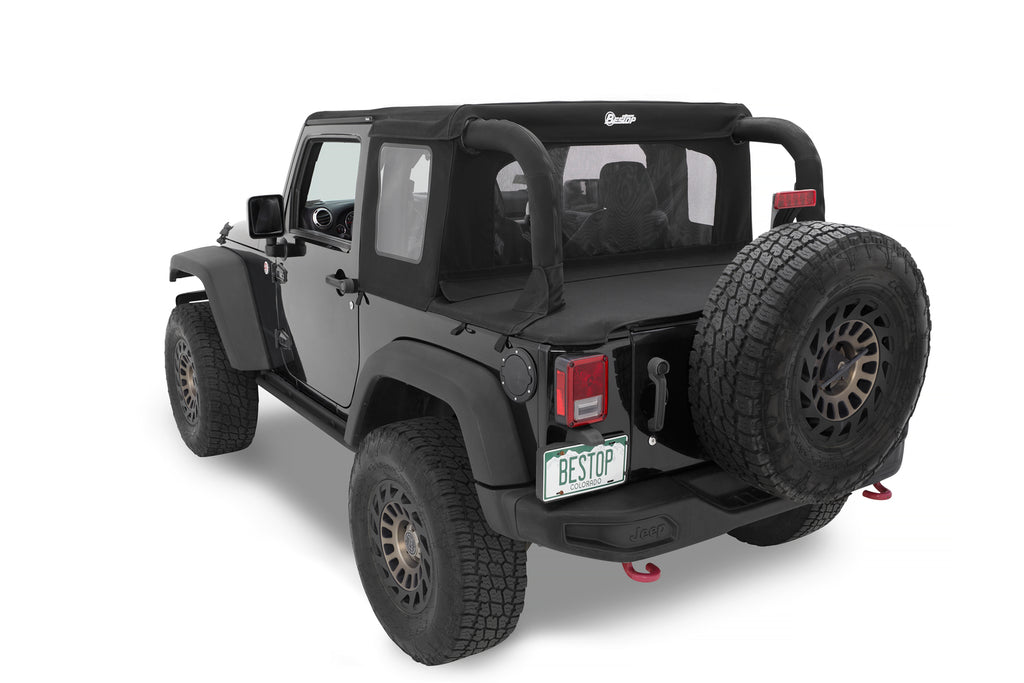 Bestop Soft Top Halftop Soft Top - 07-18 Wrangler JK 2-Door (Black Diamond) - 53900-35