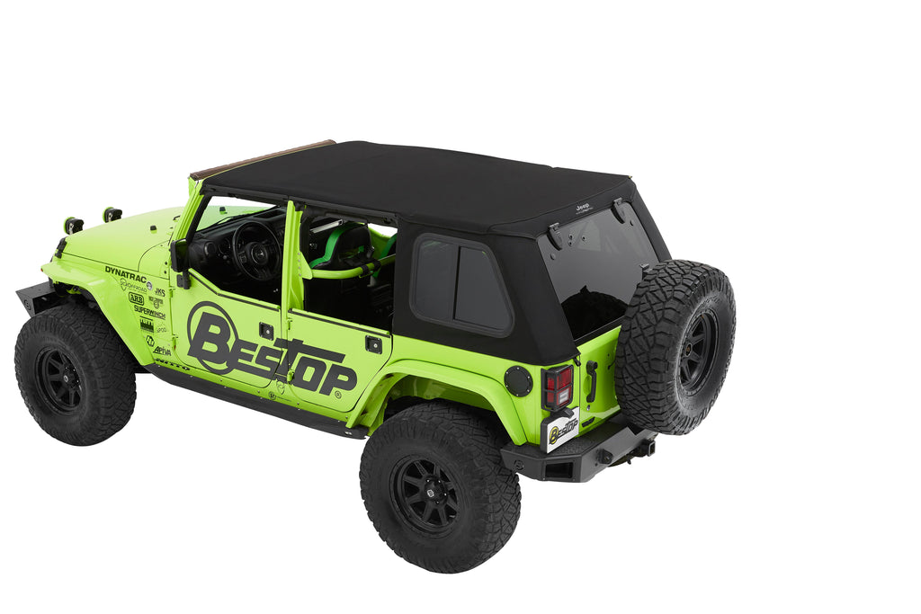 Bestop Soft Top JEEP(R) Trektop Pro - '07-18 Wrangler JK 4-Door (Black Twill) - 54463-17